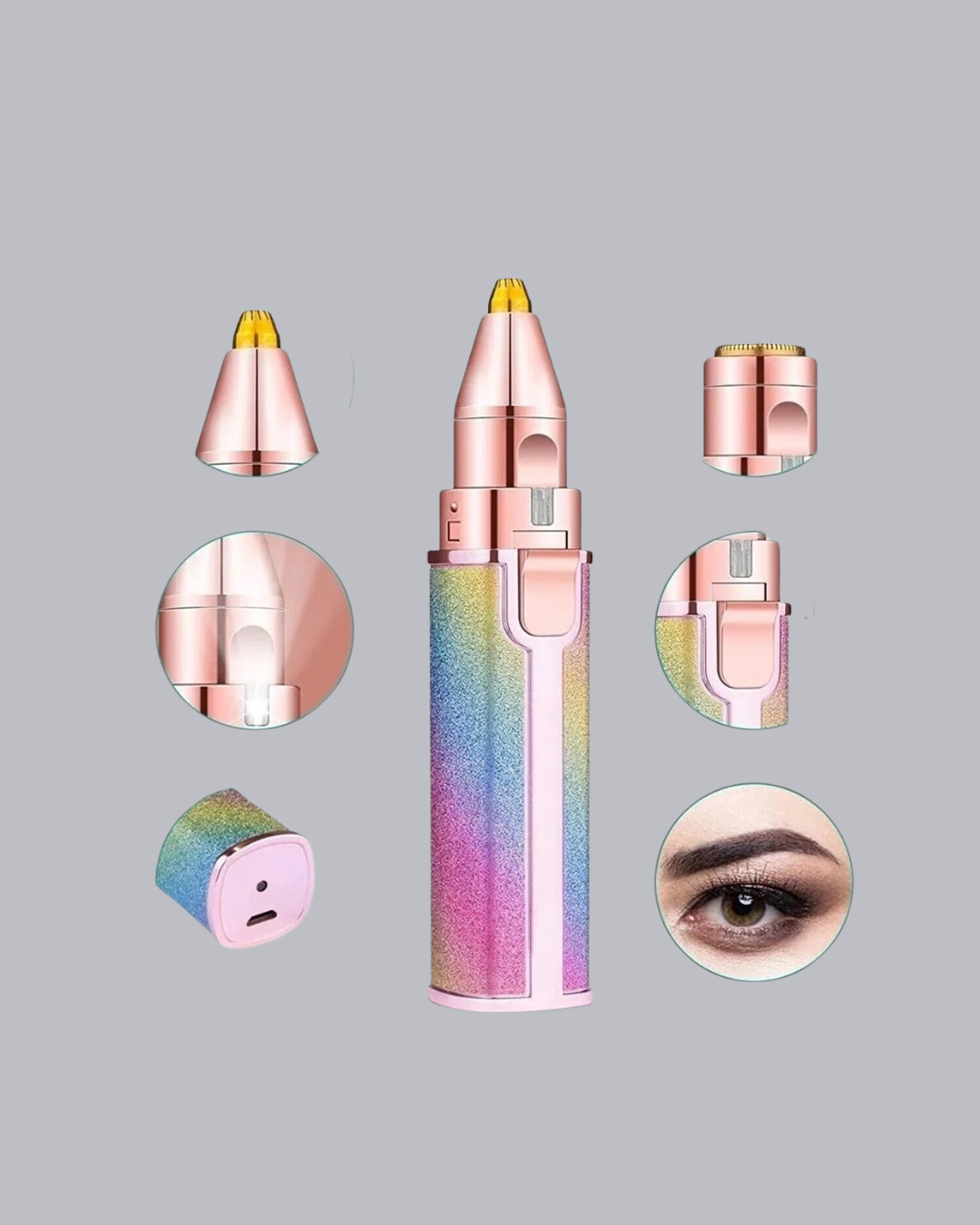 Mini Yüz ve Kaş Epilatörü – 8000 RPM Güçlü Motor ve Paslanmaz Çelik Başlık - Görsel 3