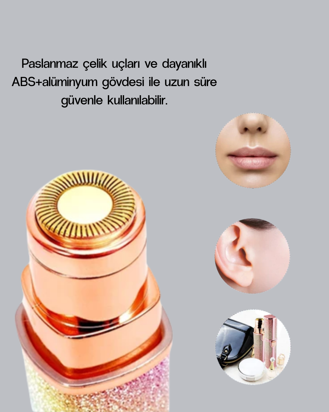 Mini Yüz ve Kaş Epilatörü – 8000 RPM Güçlü Motor ve Paslanmaz Çelik Başlık - Görsel 4