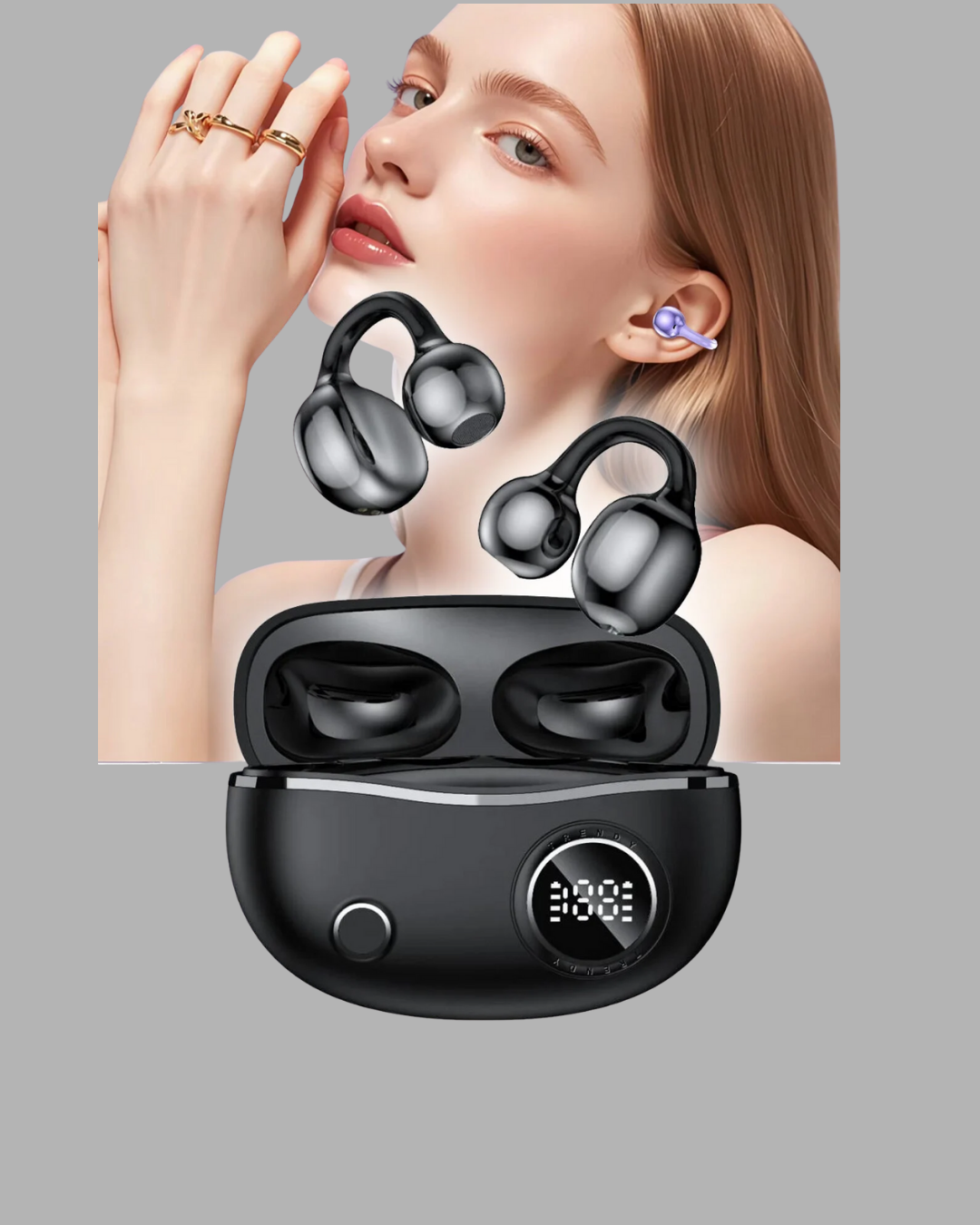 Açık Tasarım Spor Kulaklık Hafif Silikon Kaplama APTX Ses Teknolojili - Görsel 4