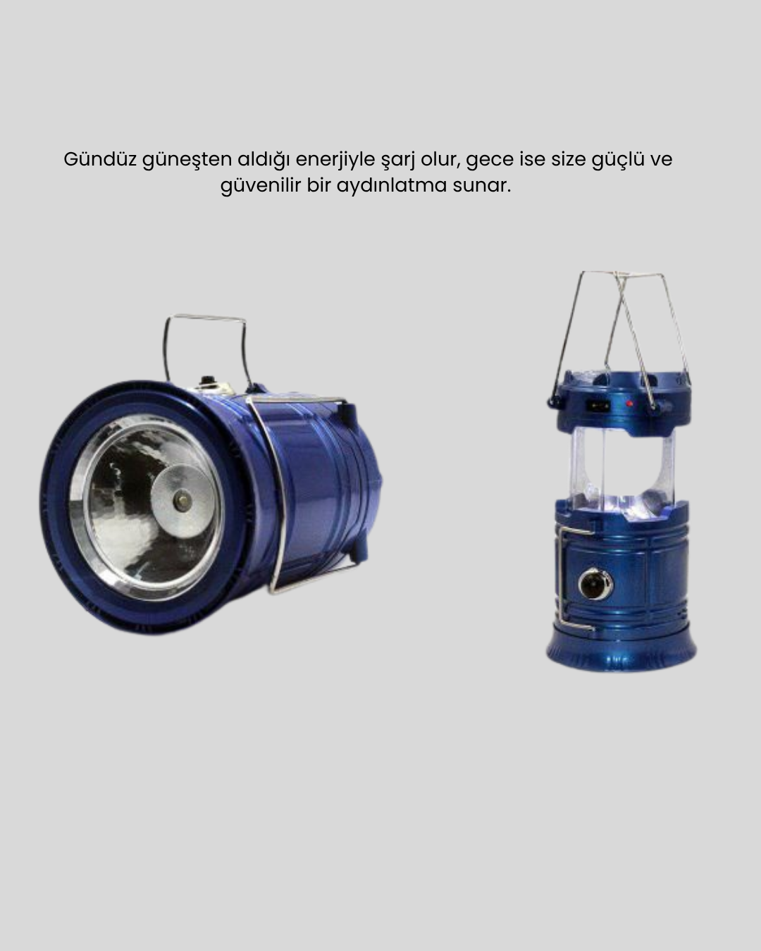 Güneş Enerjisiyle Çalışan Kamp Feneri Hafif Portatif Uzun Ömürlü - Görsel 5