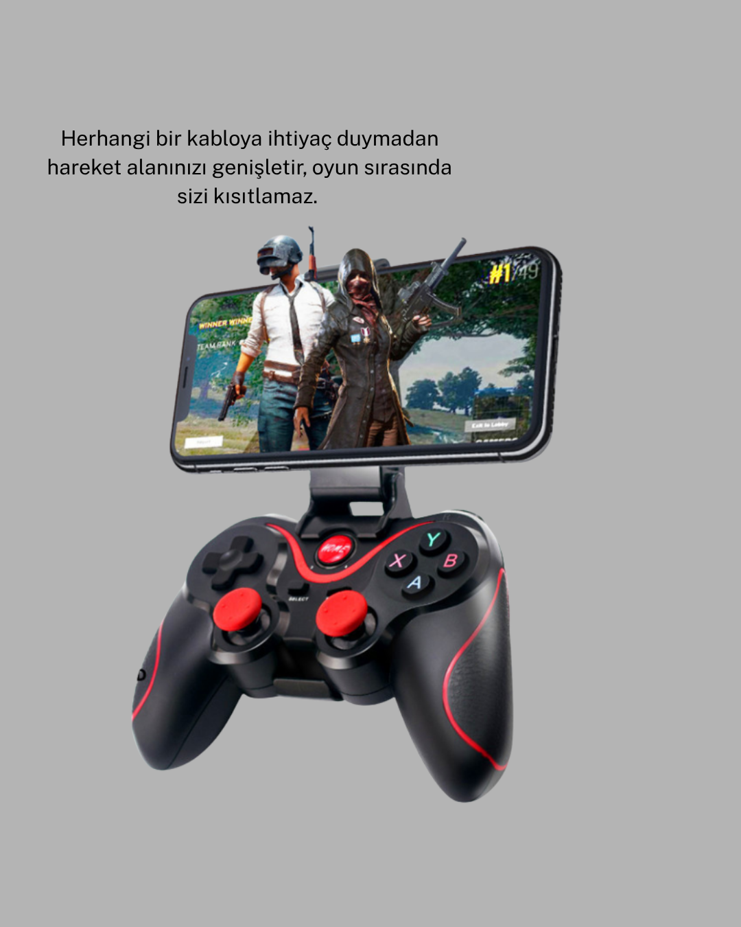 Bluetooth Gamepad Kablosuz Oyun Kumandası Tek Cihaz Destekli - Görsel 3