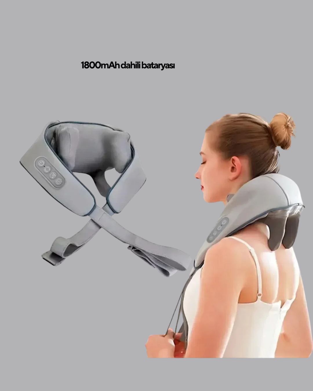 Isı Terapili Boyun ve Omuz Masaj Cihazı Sessiz Motorlu Çok Bölgeli Kullanım - Görsel 2