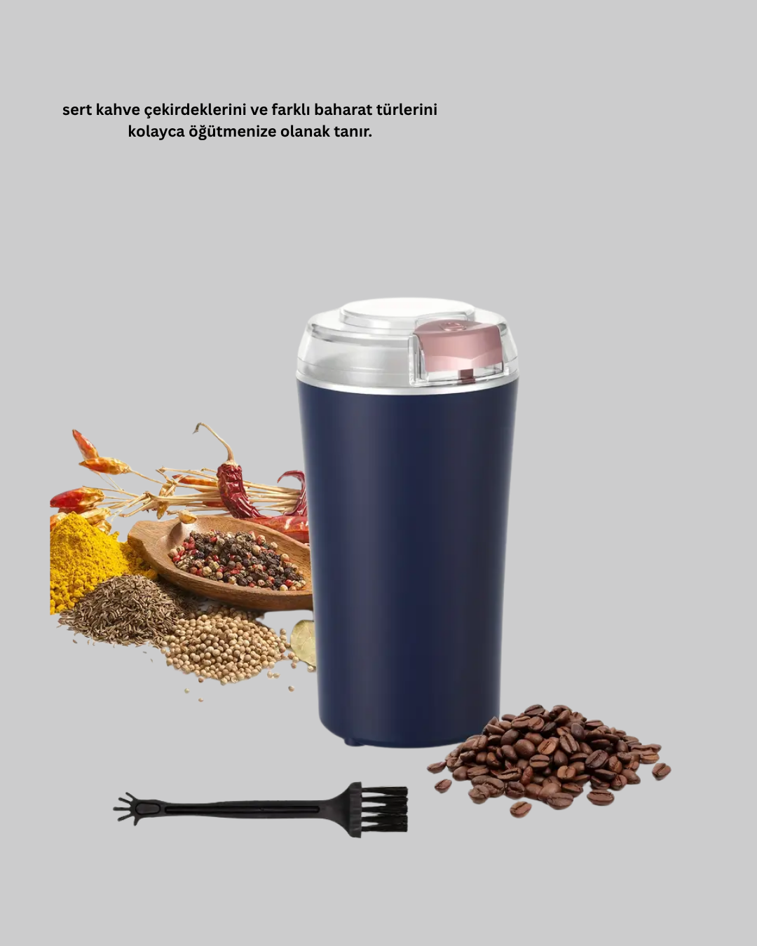 Kahve ve Baharat Öğütücü Otomatik Mekanizmalı Dayanıklı Çelik - Görsel 3