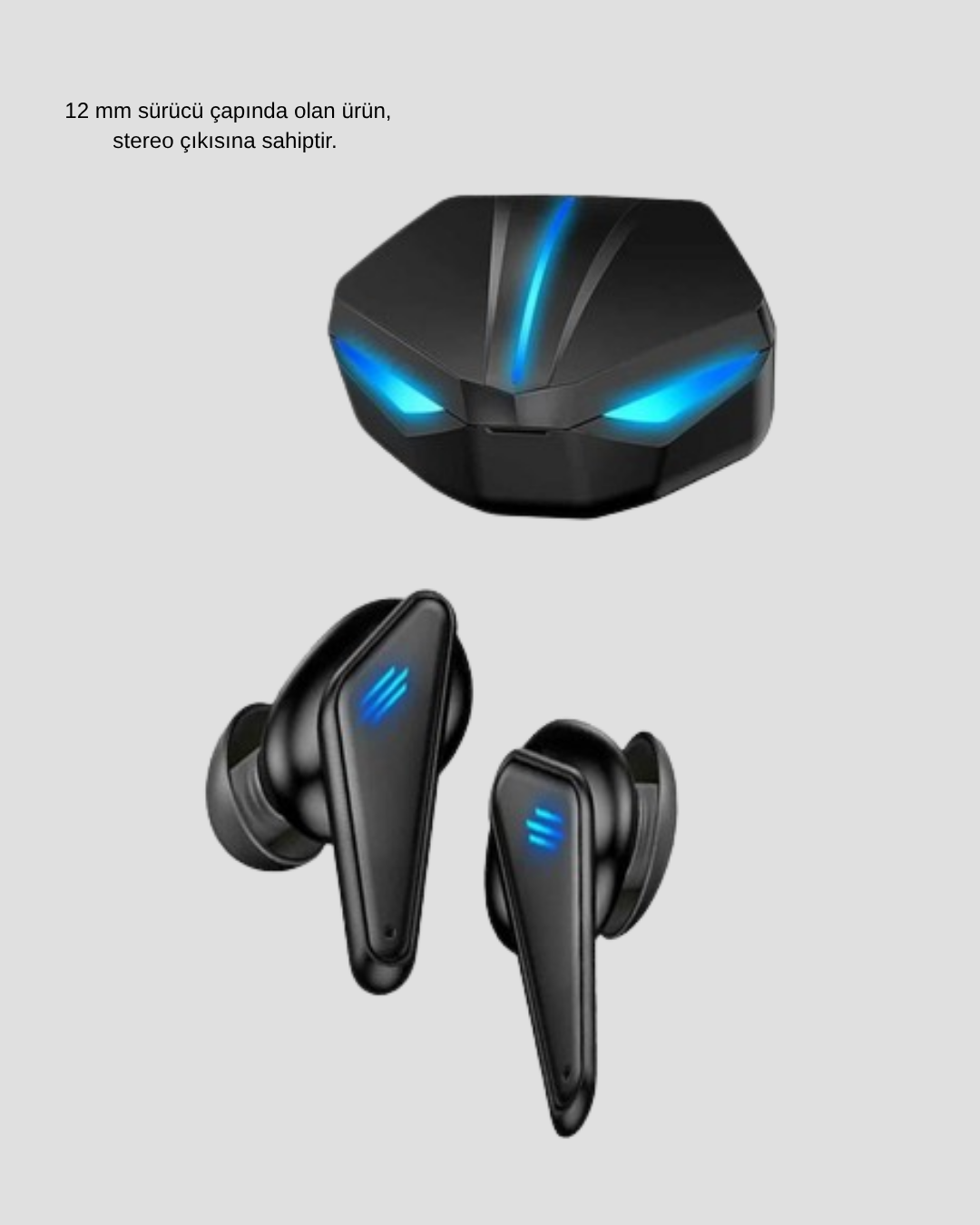 Gaming Bluetooth Kulaklık Pasif Gürültü Önlemeli 12mm Sürücülü - Görsel 2