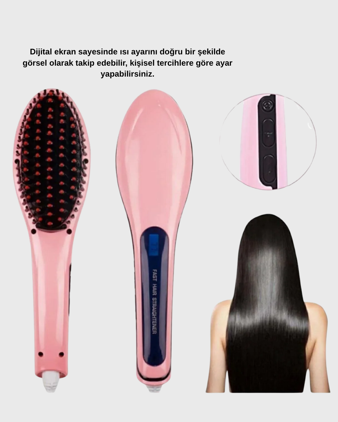 Dijital Ekranlı Saç Düzleştirici İyon Teknolojili 80-230°C Ayarlı - Görsel 2