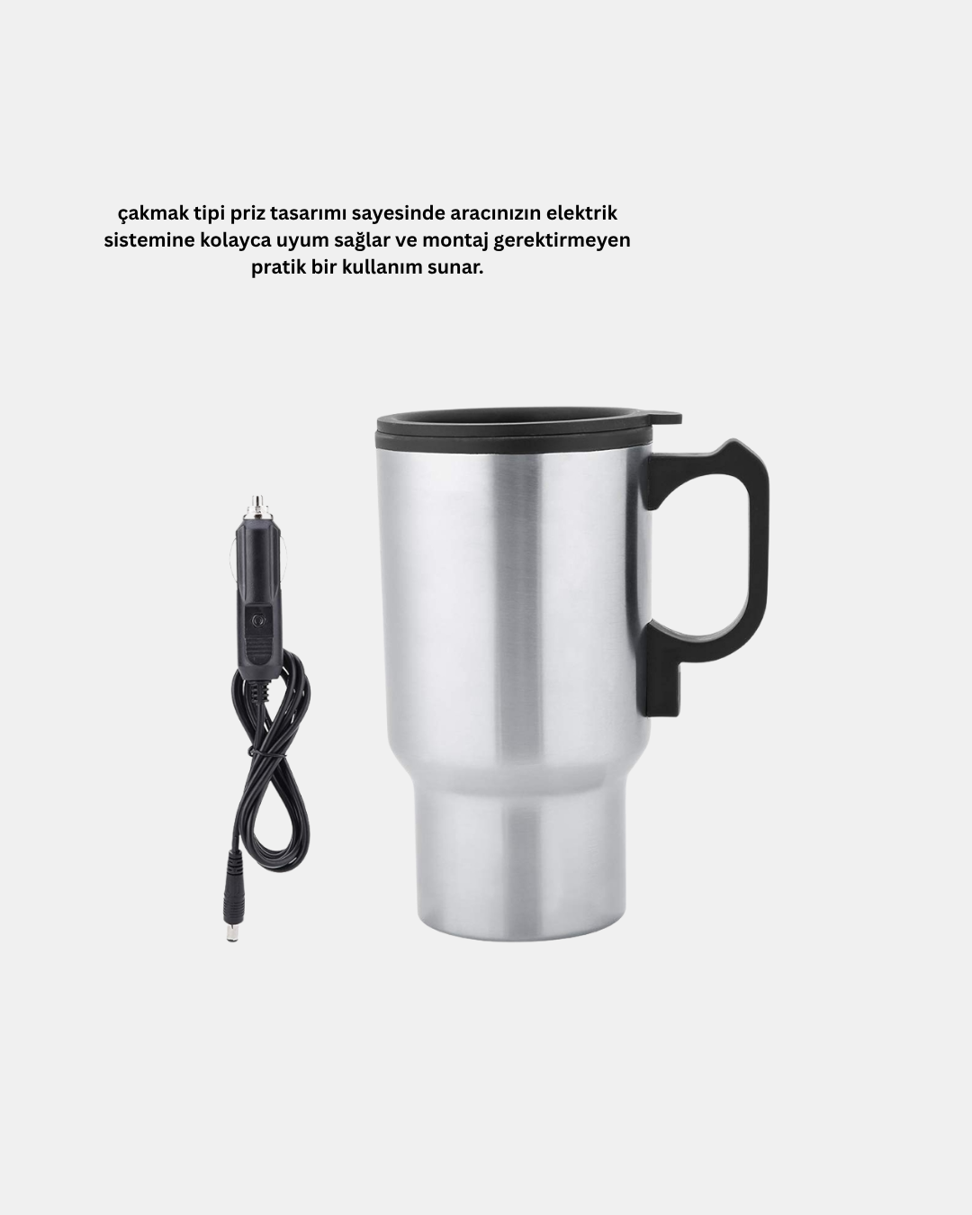 Araç İçi Su Isıtıcı Termos Kupa 12 Watt Enerji Tasarruflu - Görsel 4