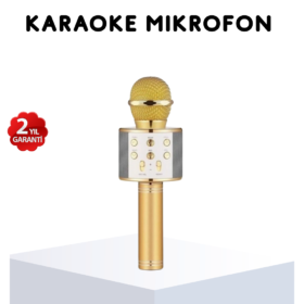 Karaoke Mikrofonu Bluetooth USB AUX Girişli Yankı Efektli