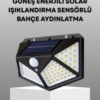 100 LED Solar Lamba Hareket Algılamalı Bahçe Duvar Dış Mekan Aydınlatma