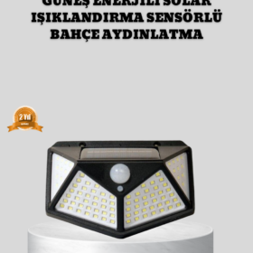 Güneş Enerjili Aydınlatma 100 LED Sensörlü Solar Dış Mekan Lamba
