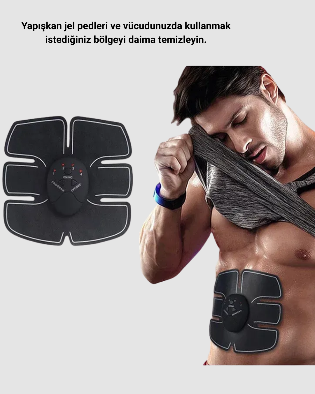 EMS Vücut Geliştirici Göbek ve Kol Pedli 6 Modlu Akıllı Kas Cihazı - Görsel 4