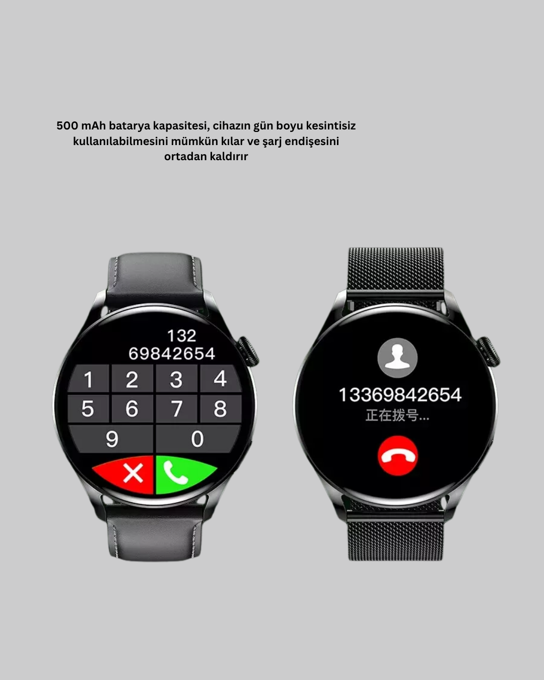 Akıllı Saat GPS Nabız Uyku Takibi Sesli Arama Titreşim Bildirimli - Görsel 3