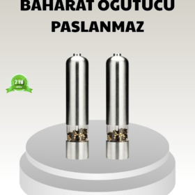 Elektrikli Tuz Karabiber Değirmeni – Paslanmaz Gövde LED Işıklı ve Ayarlanabilir Öğütme