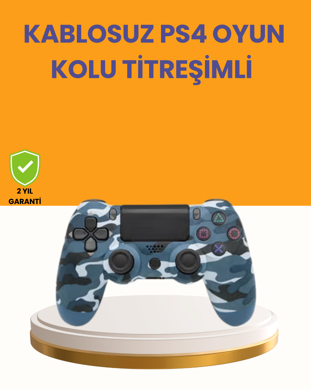 PS4 Kablosuz Oyun Kolu Gecikmesiz Bağlantılı Ergonomik Tasarımlı