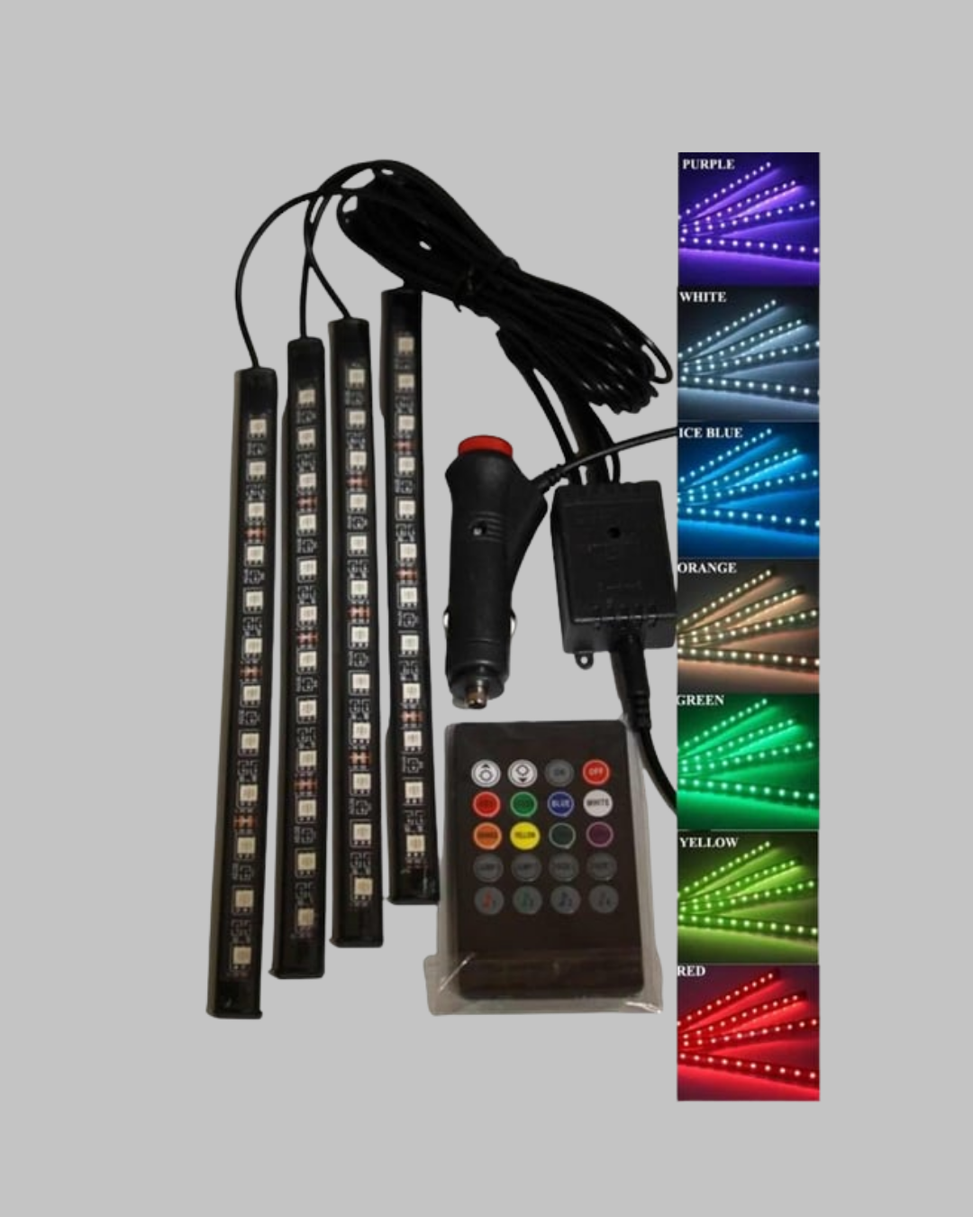 48 LED Araç İçi RGB Şerit Aydınlatma Müzik Senkron USB Kumandalı Set - Görsel 5