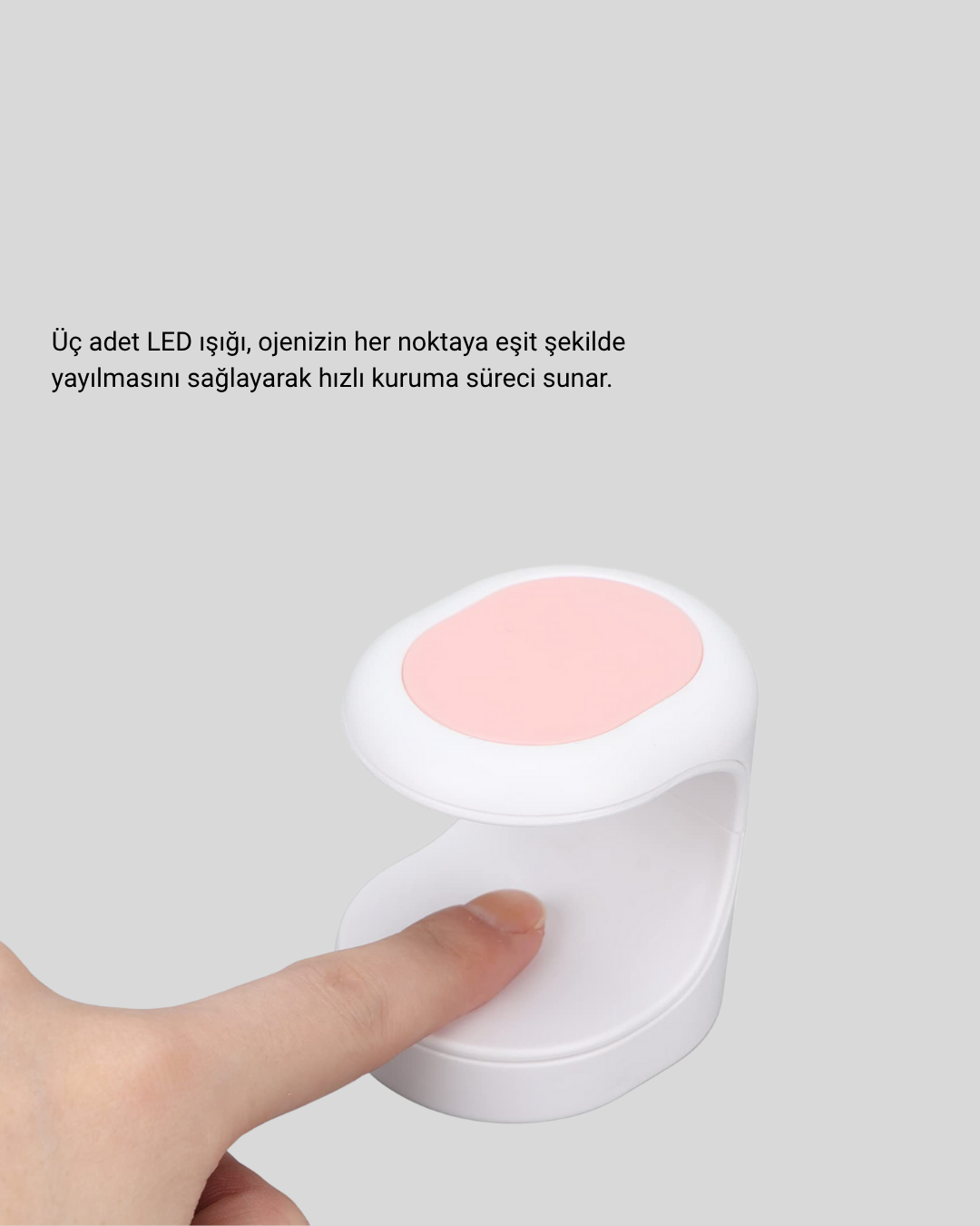 LED Mini Oje Kurutucu Taşınabilir Hızlı Kuruma Cihazı 3 LED Işıklı - Görsel 4