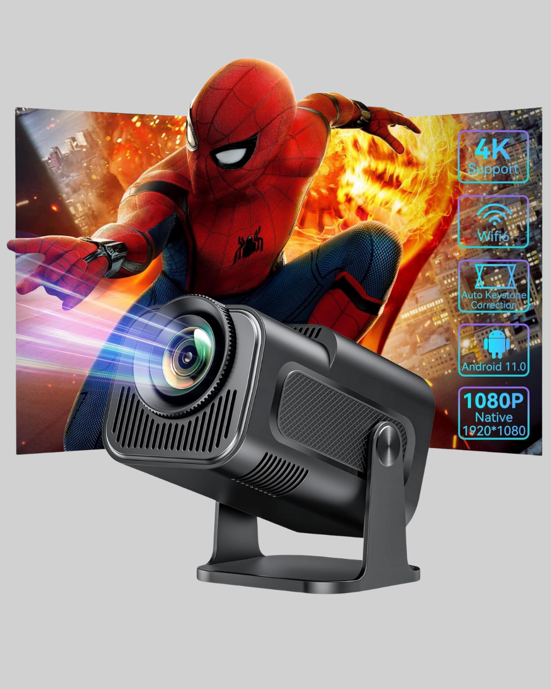 HDMI USB Girişli Akıllı Projeksiyon Cihazı Taşınabilir Düşük Tüketimli - Görsel 2