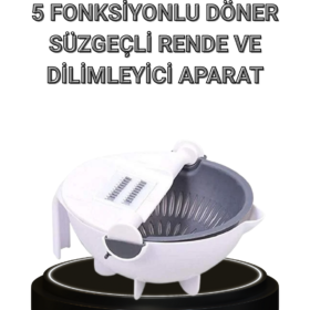 Çok Fonksiyonlu Döner Rende Süzgeç Hazneli Ergonomik Sebze Doğrayıcı