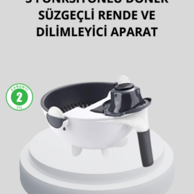 5 Fonksiyonlu Döner Rende Süzgeçli Çok Amaçlı Sebze Doğrayıcı Kaymaz Tabanlı
