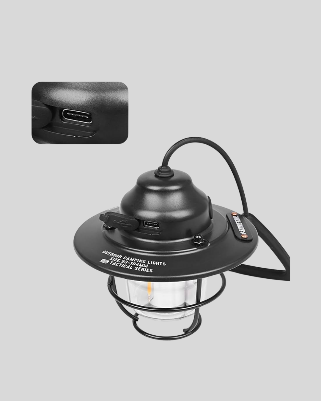 Taşınabilir Retro Çam Konisi Kamp Lambası Gece Işığı Su Geçirmez - Görsel 4