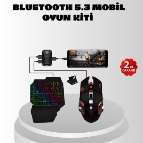 Mobil Gaming Oyun Seti 5in1 X8 Pro Çipset RGB Klavye Mouse Telefon Tutucu