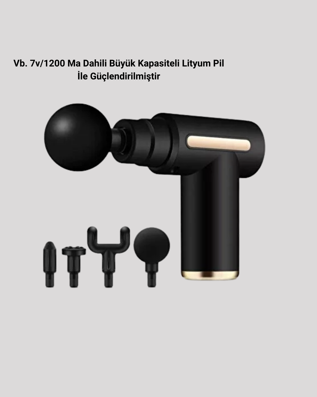 Şarjlı Kas Masaj Aleti 6 Kademe 4 Başlık Derin Doku EMS Titreşim Sporcu Masaj Tabancası - Görsel 2