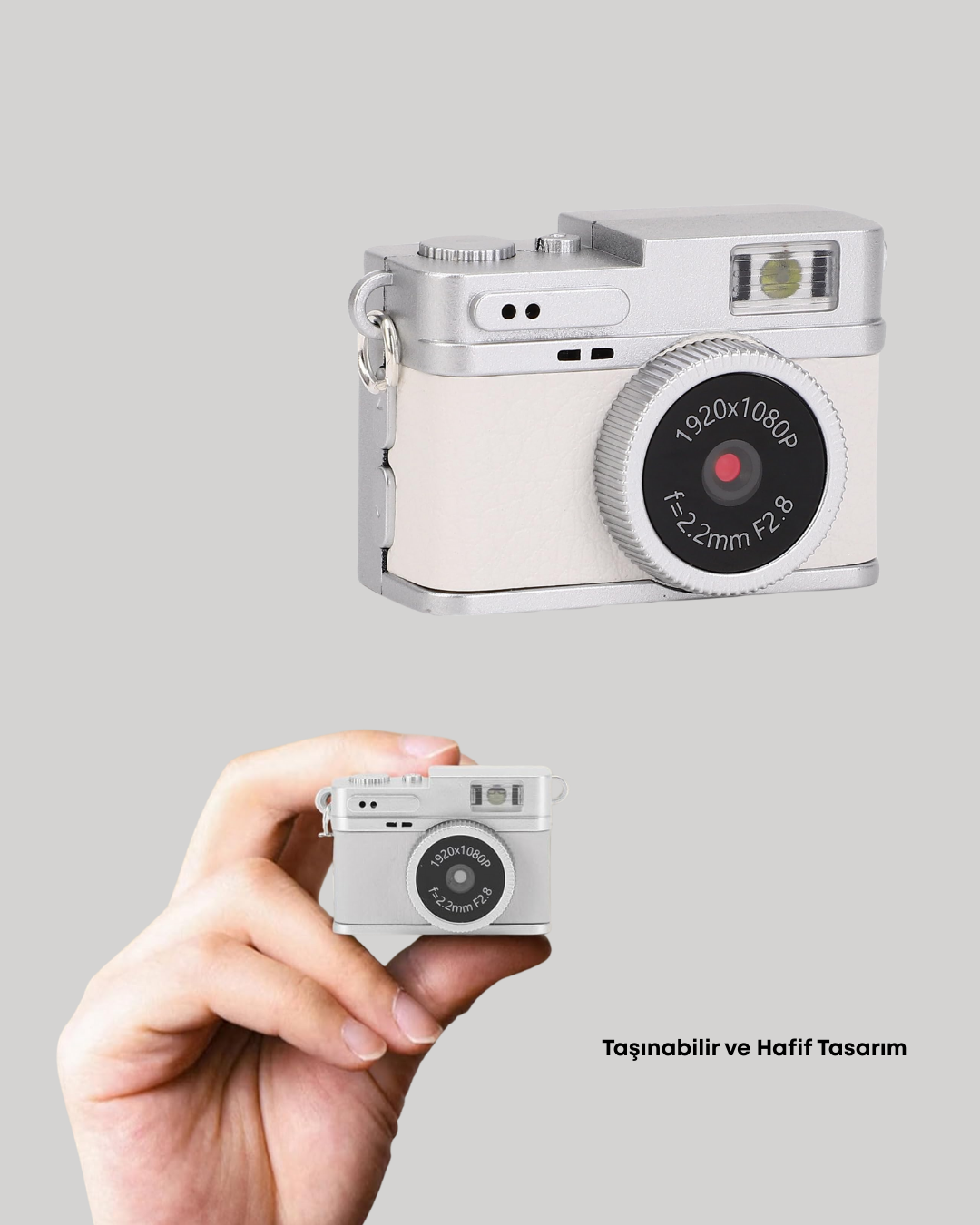 Kompakt Mini Kamera Retro Tasarım 128GB Hafıza 1080P Video - Görsel 3