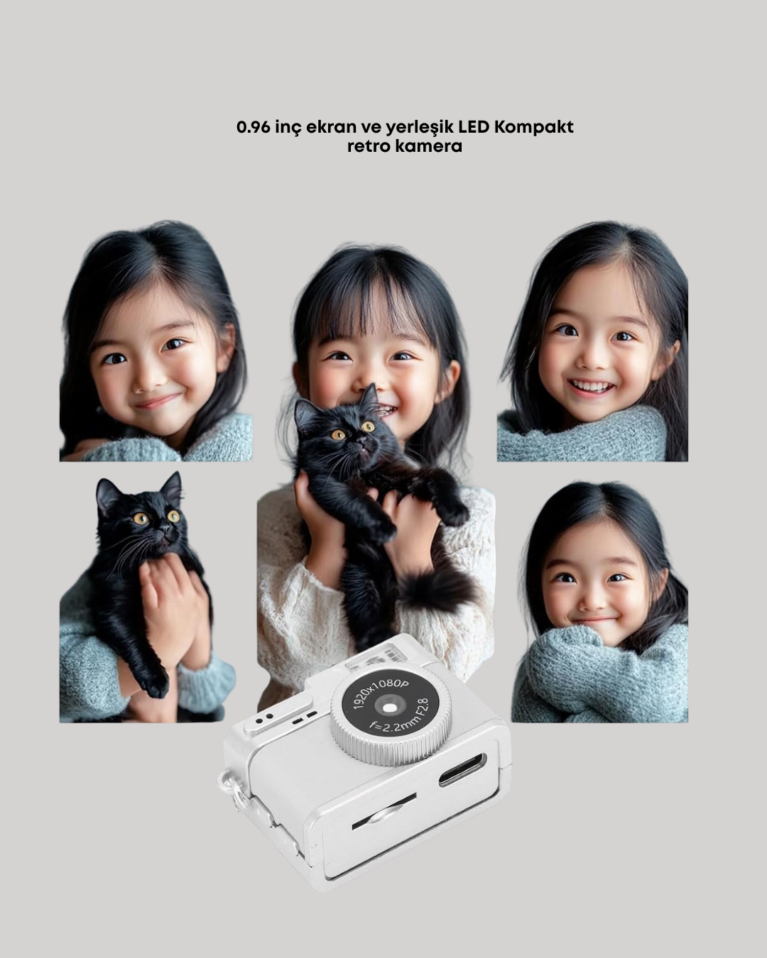 Kompakt Mini Kamera Retro Tasarım 128GB Hafıza 1080P Video - Görsel 5