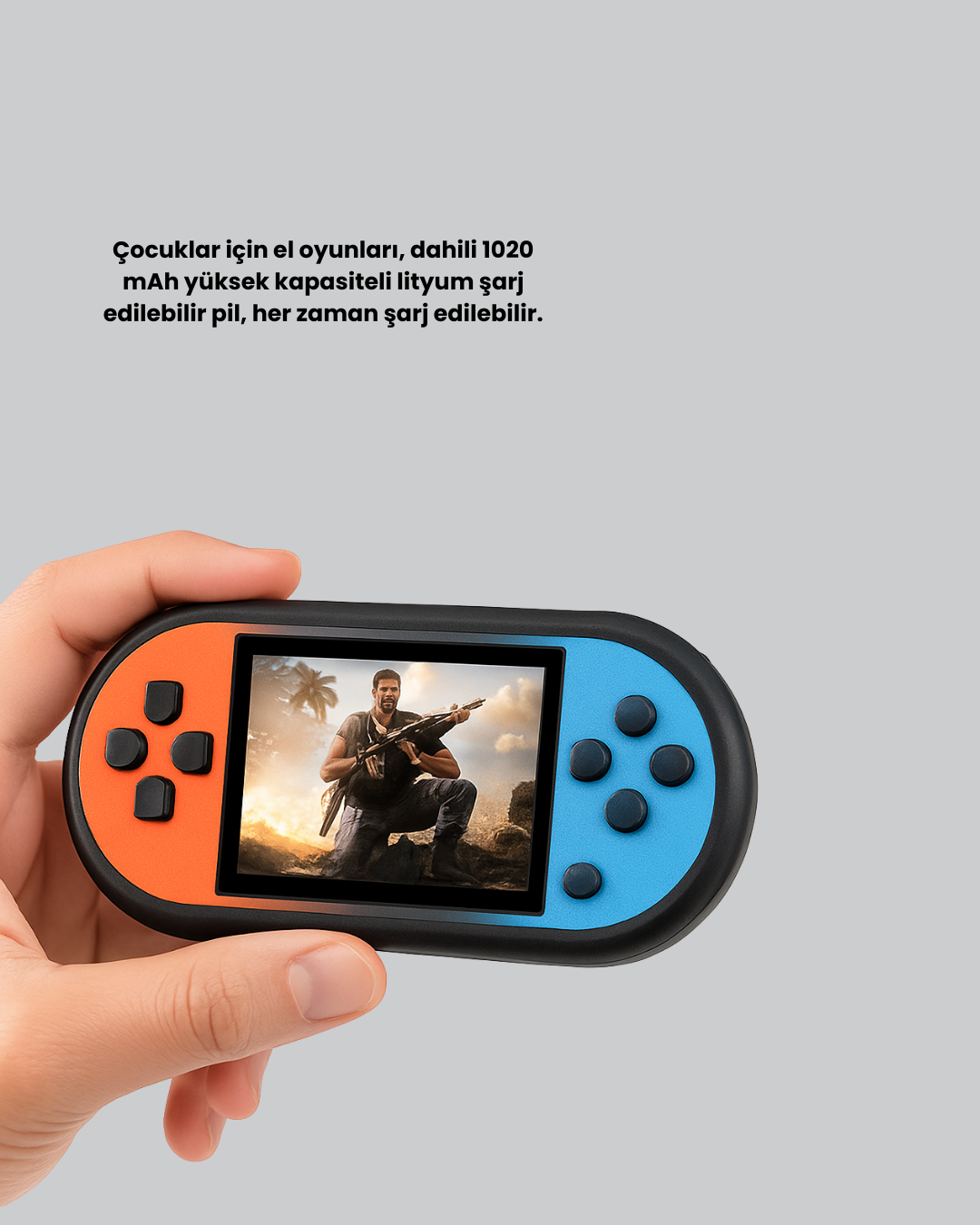 520 Oyunlu El Oyun Konsolu TV Bağlantılı HD LCD Ekranlı - Görsel 3