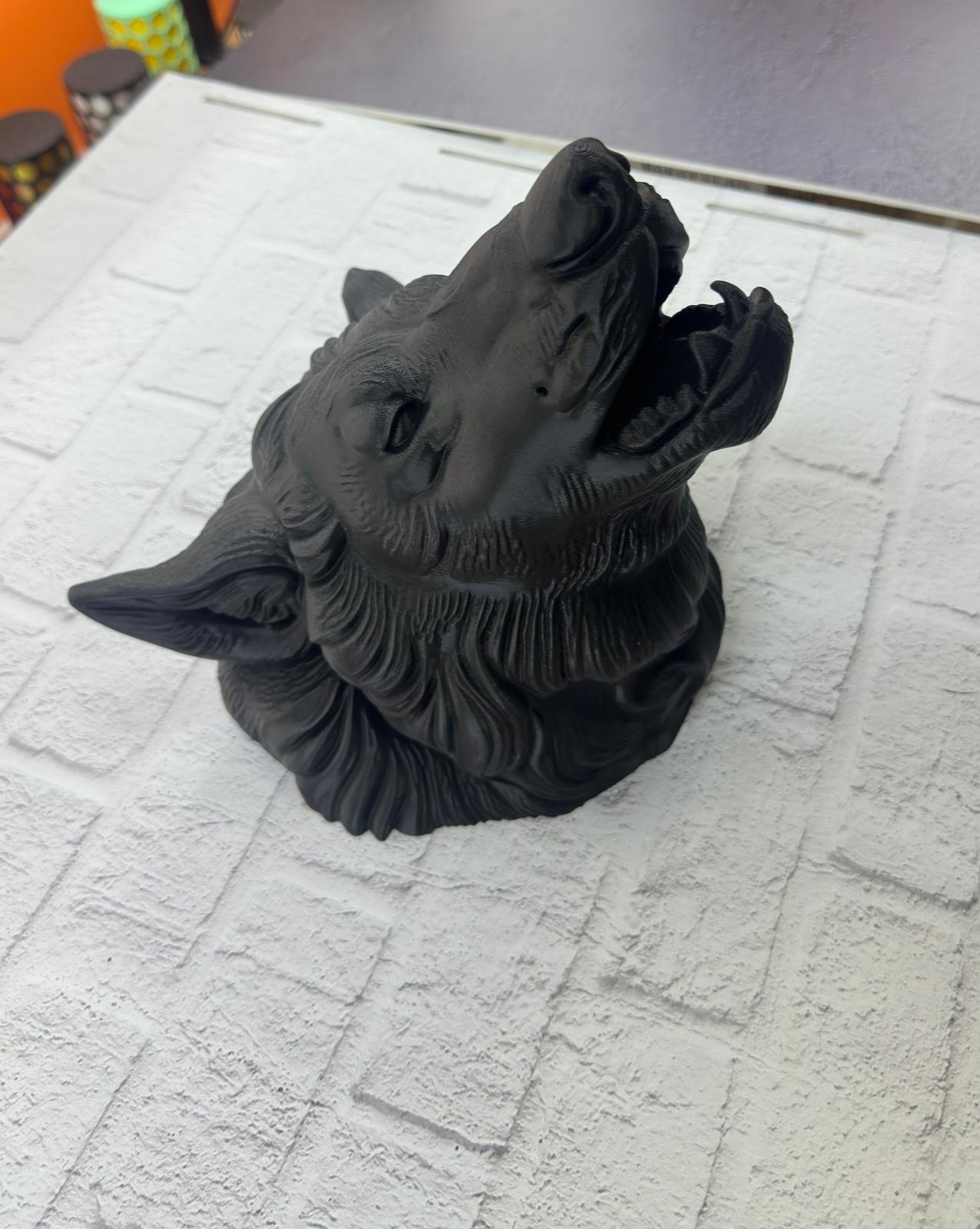 3D Siyah Ayı Başı Duvar Süsü Özel Tasarım Dekoratif Heykel 25x19 cm - Görsel 5