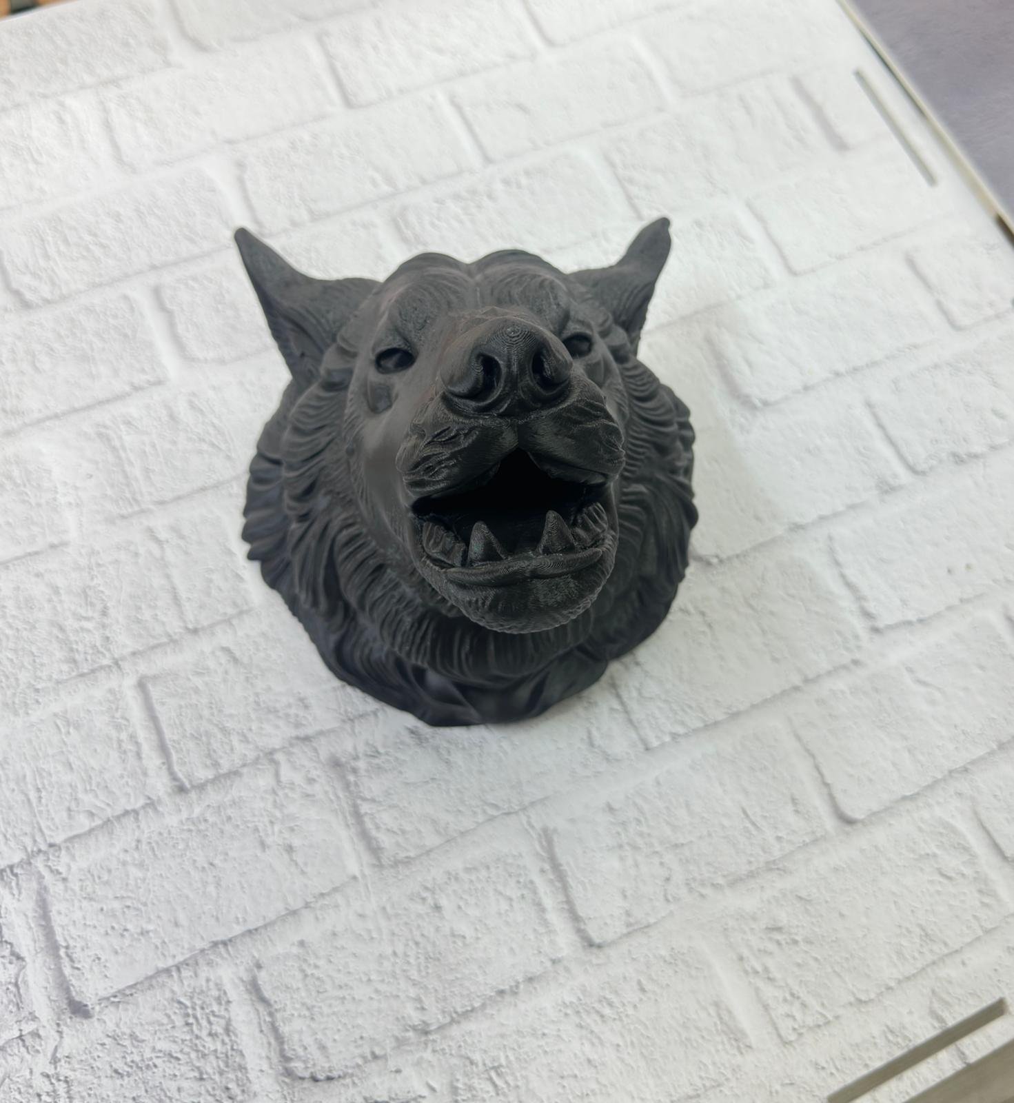 Dekoratif Asılabilir Siyah Ayı Başı 3D Duvar Heykeli 25x19 cm