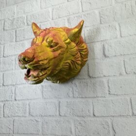 Gold Kurt Duvar Aksesuarı Asılabilir 3D Dekoratif Heykel 25x19 cm