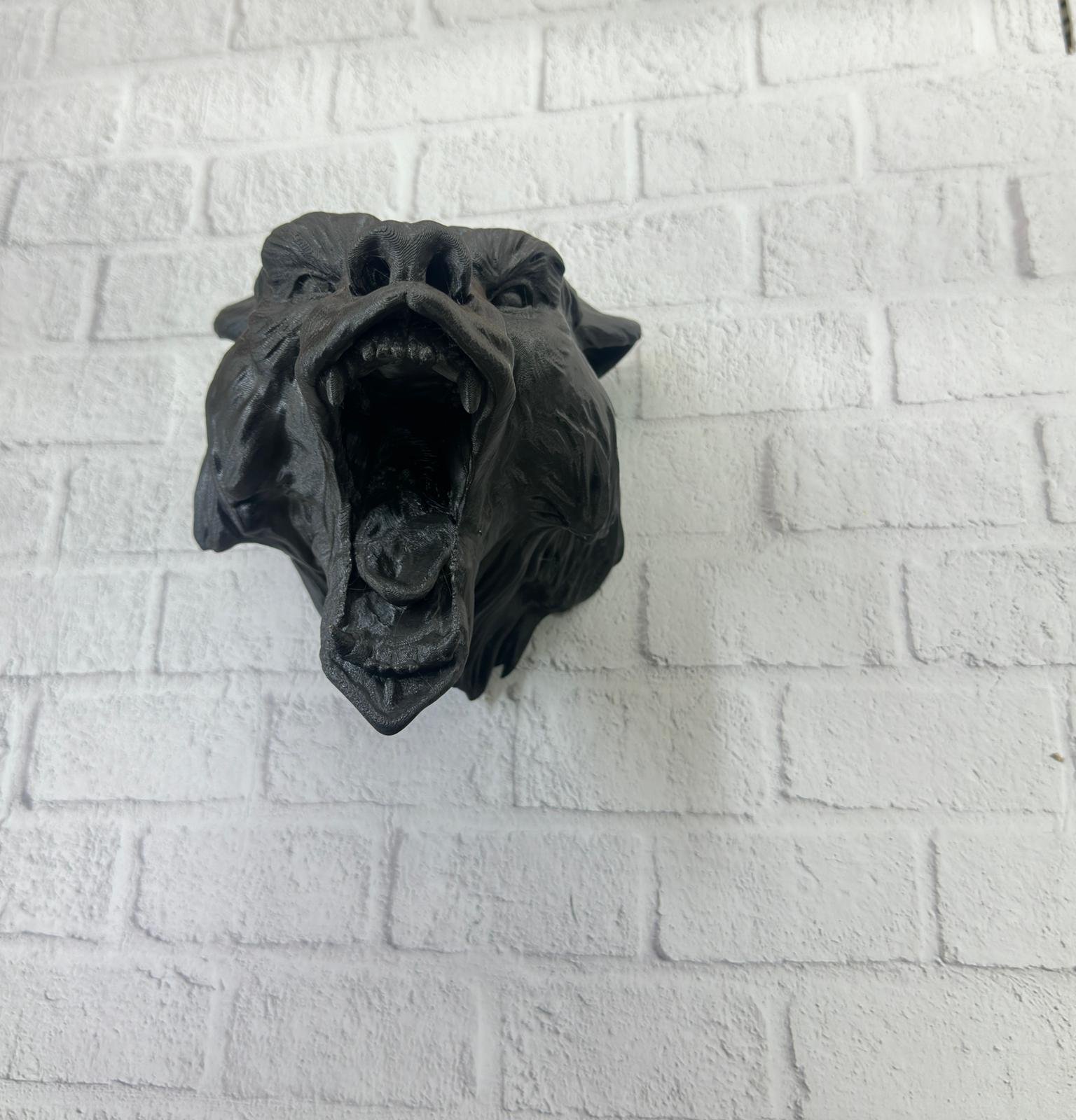 3D Siyah Ayı Başı Duvar Dekoru Modern Asılabilir Heykel 25x19 cm - Görsel 2