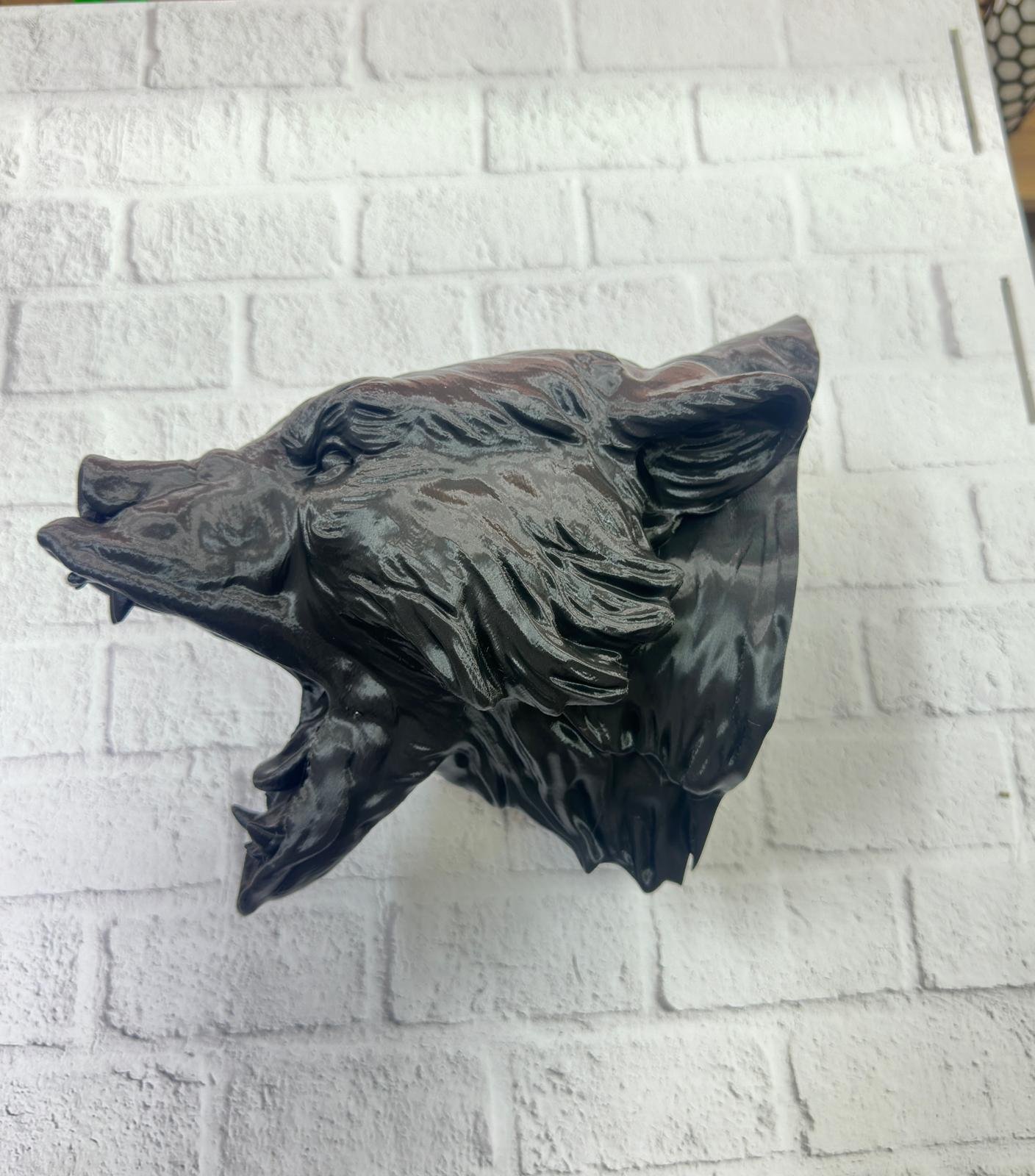 3D Siyah Ayı Başı Duvar Dekoru Modern Asılabilir Heykel 25x19 cm - Görsel 5