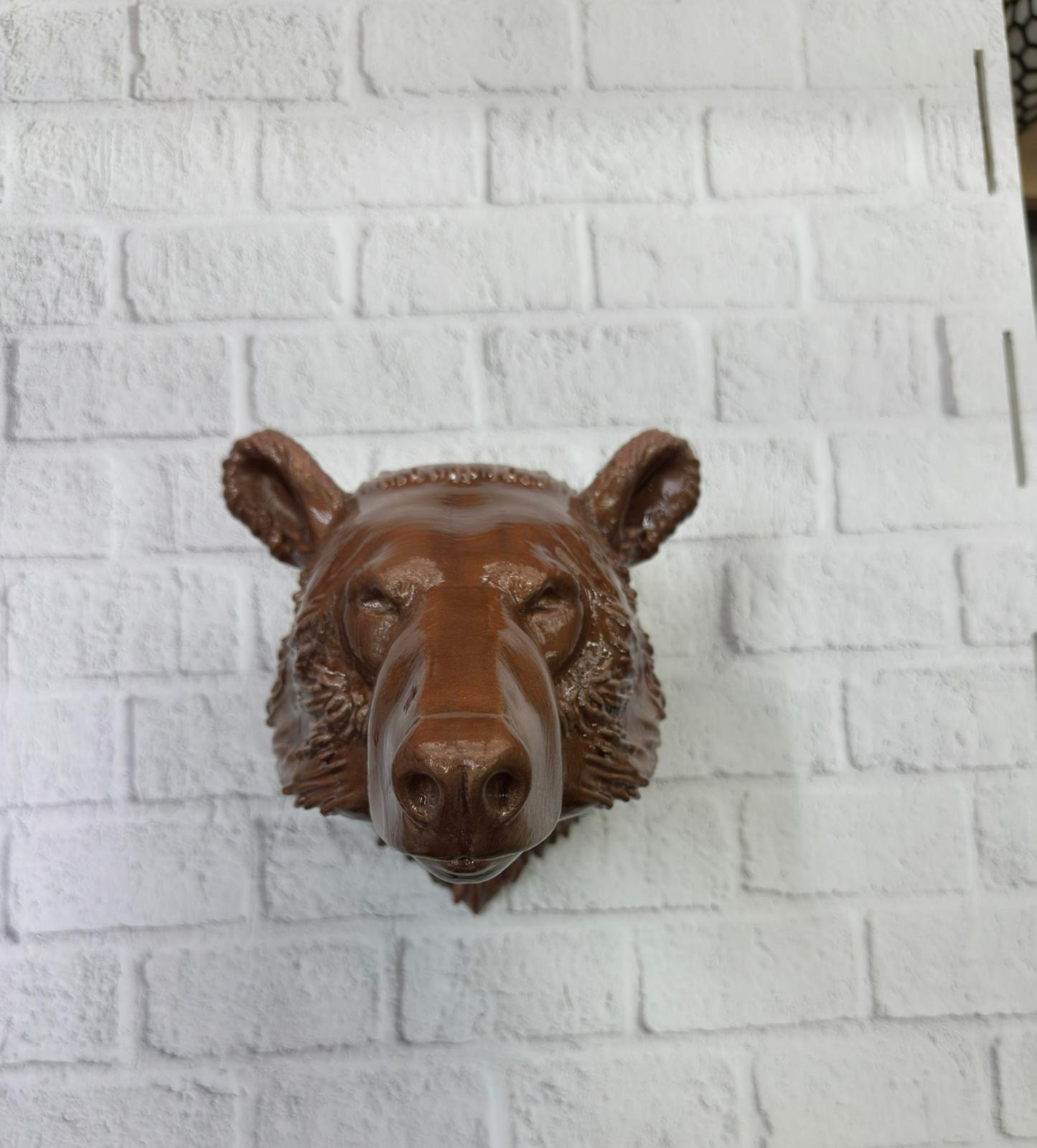 Ayı Başı Duvar Dekoru Modern Asılabilir Heykel 25x19 cm - Görsel 5