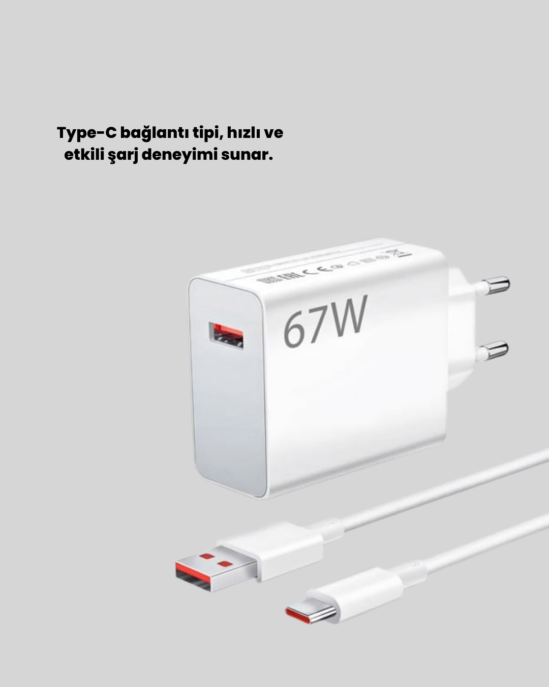 67 Watt Type C Şarj Adaptörü Xiaomi Poco X3 X4 X5 Pro Uyumlu - Görsel 4