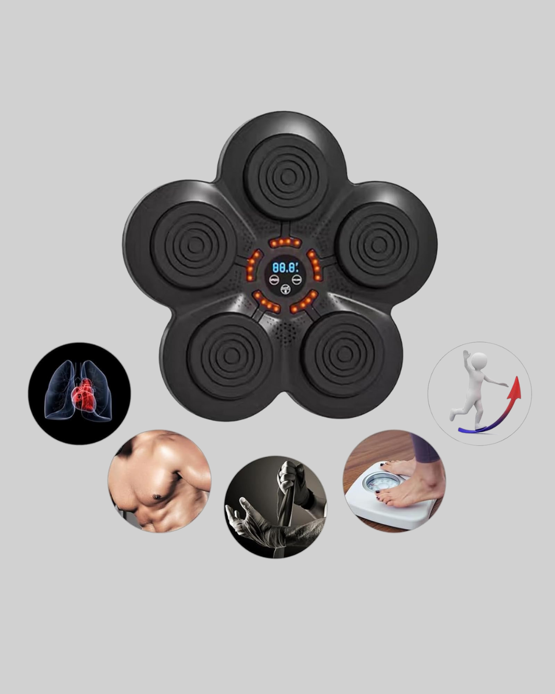 Evde Fitness İçin Akıllı Boks Makinesi Işıklı Vuruş Noktalı Bluetoothlu - Görsel 4