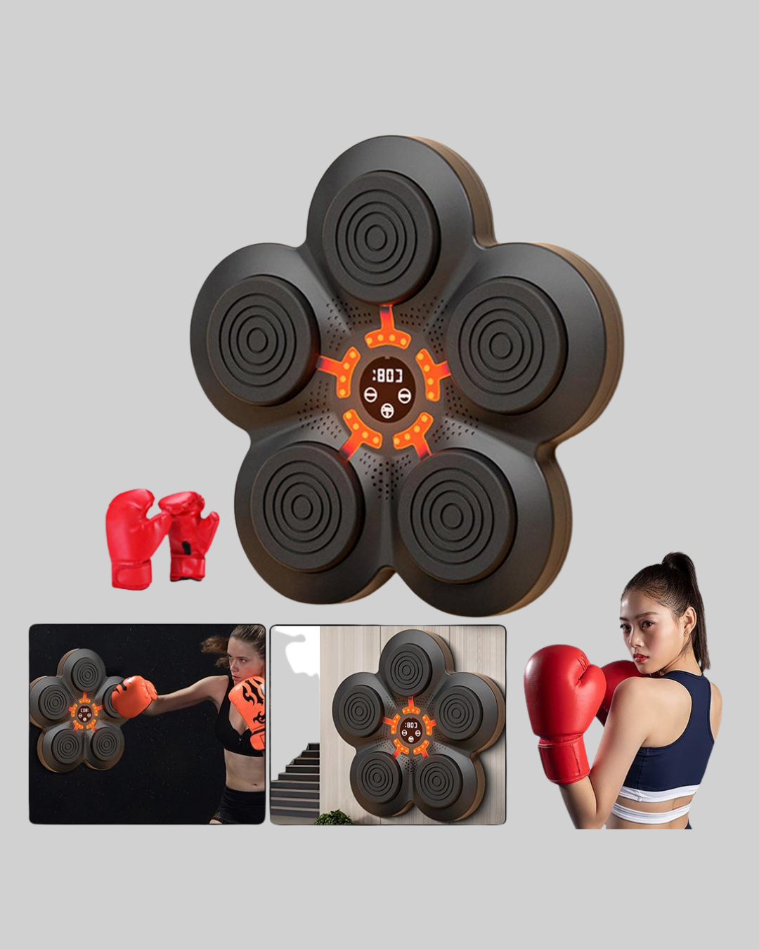 Ev Tipi Akıllı Boks Duvar Paneli Müzikli Bluetoothlu Refleks Geliştirme Cihazı - Görsel 2