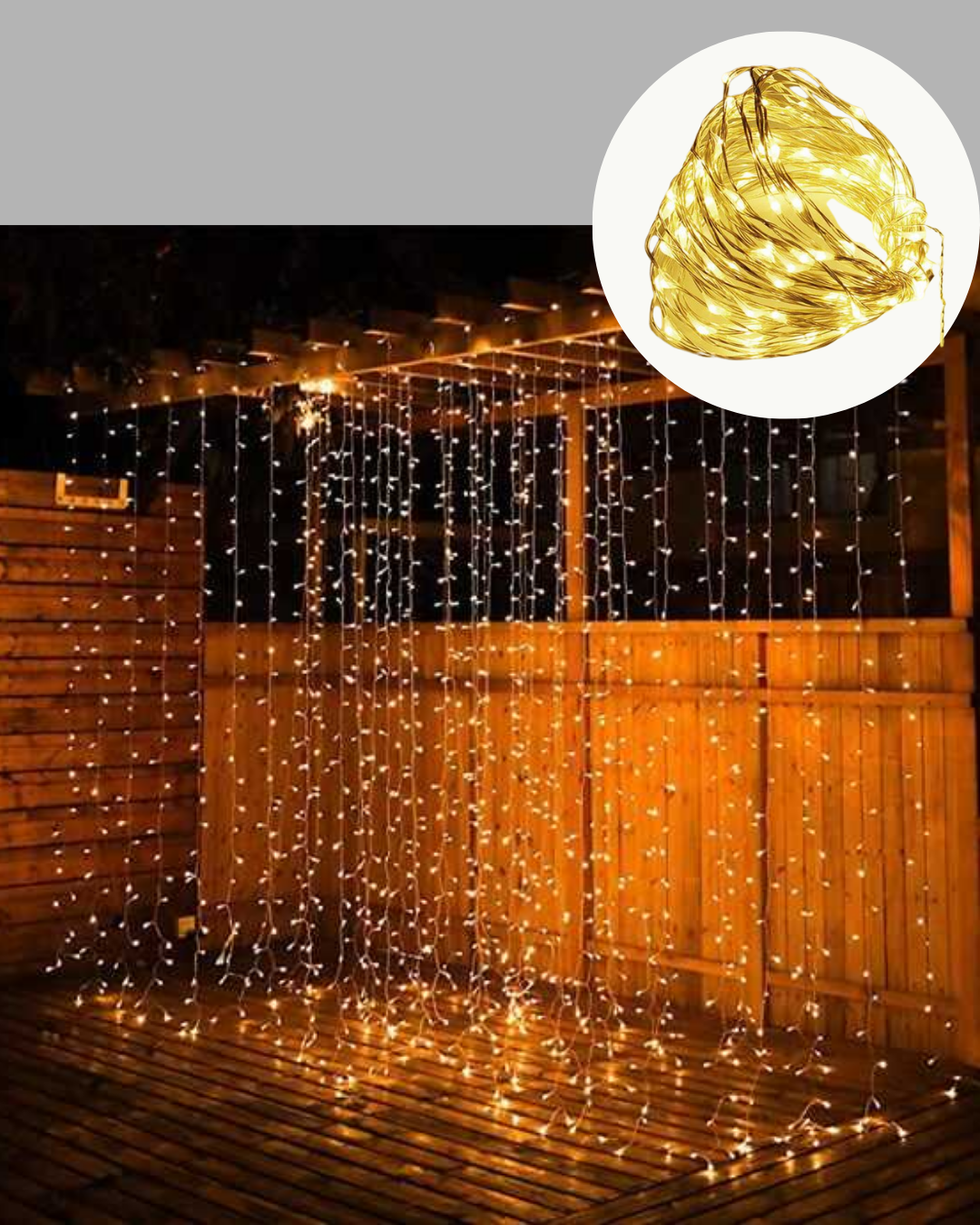 3x3 Perde LED Işık Şelale Model Özel Gün Dekoratif Aydınlatma - Görsel 3