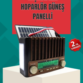 Nostaljik Tasarımlı Solar Şarjlı Radyo AM FM SW ve Bluetooth