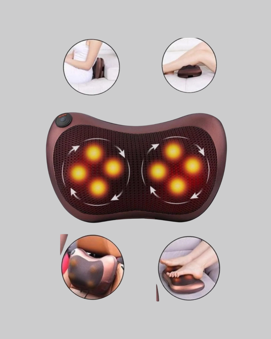 Ergonomik Derin Yoğurmalı Boyun Bel Sırt Masaj Cihazı Priz Çakmak Girişli - Görsel 3