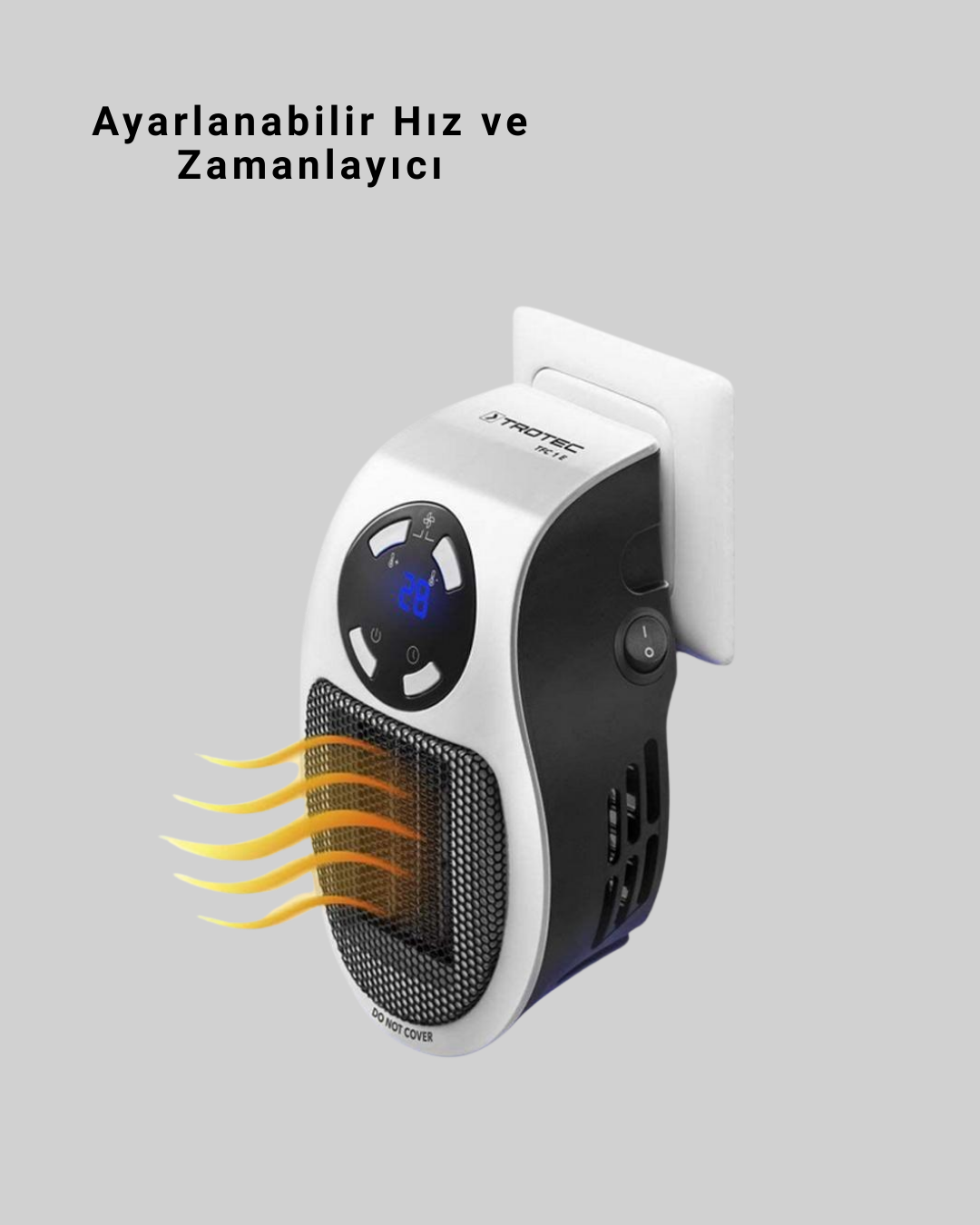Priz Tipi Mini Isıtıcı LED Ekran Ayarlı Sıcaklık Zamanlayıcı - Görsel 3