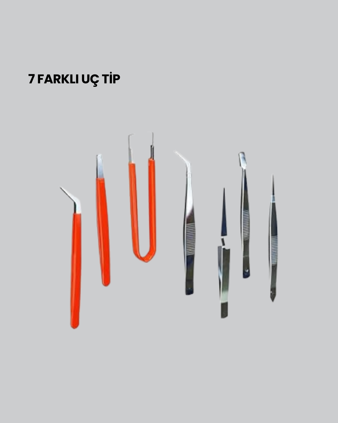 7 Parça Hassas Çelik Cımbız Seti Elektronik ve Saat Tamiri İçin - Görsel 3