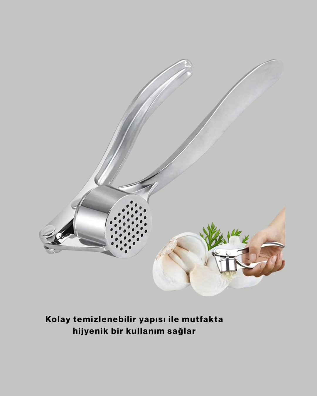 Mutfak Sarımsak Ezici Kaymaz Saplı Güçlü Mekanizma - Görsel 4