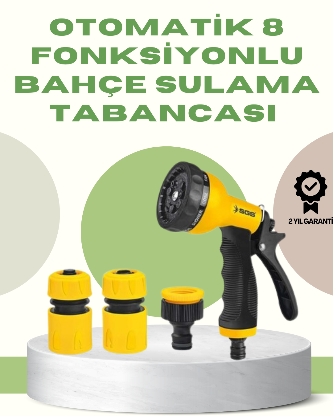 Çok Fonksiyonlu Bahçe Sulama Tabancası Ergonomik Basınçlı Sprey