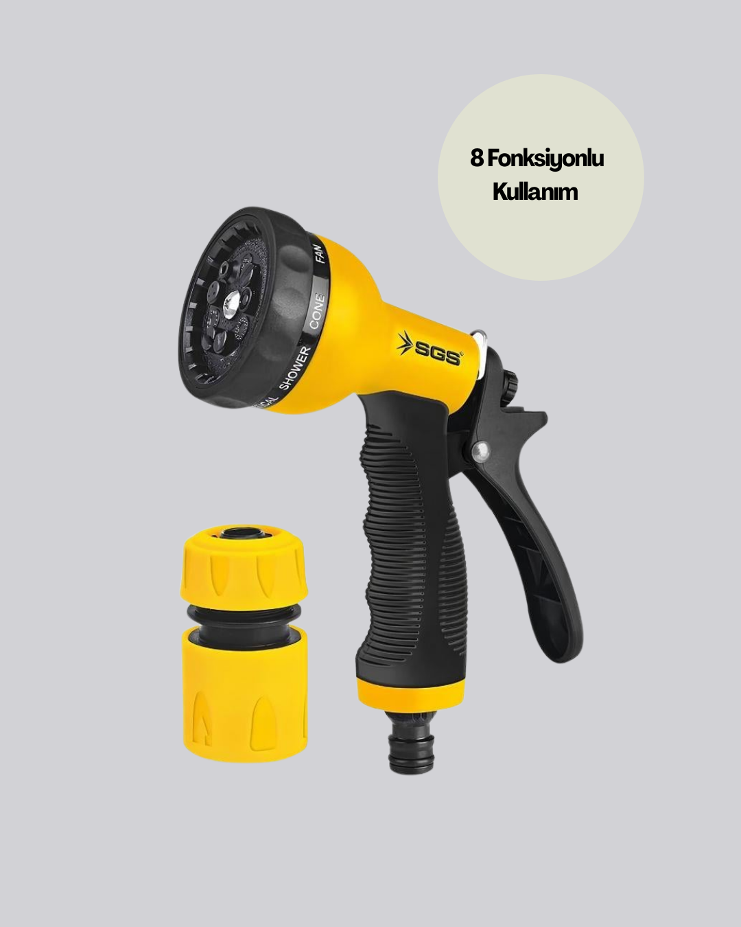 Çok Fonksiyonlu Bahçe Sulama Tabancası Ergonomik Basınçlı Sprey - Görsel 3