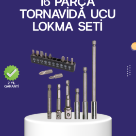 16 Parça Bits ve Adaptör Seti Vidalama Tamir Bakım Seti