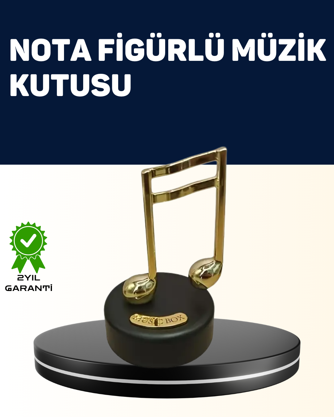 Melodious Music Altın Nota Figürlü Müzik Kutusu