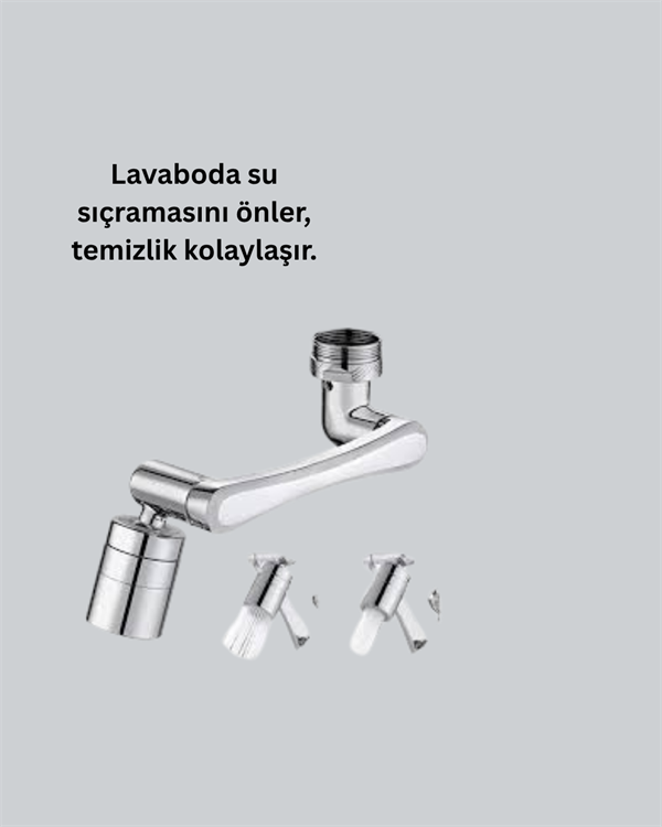 1080° Dönebilen Püskürtme Filtreli Musluk Başlığı Su Tasarruflu - Görsel 5