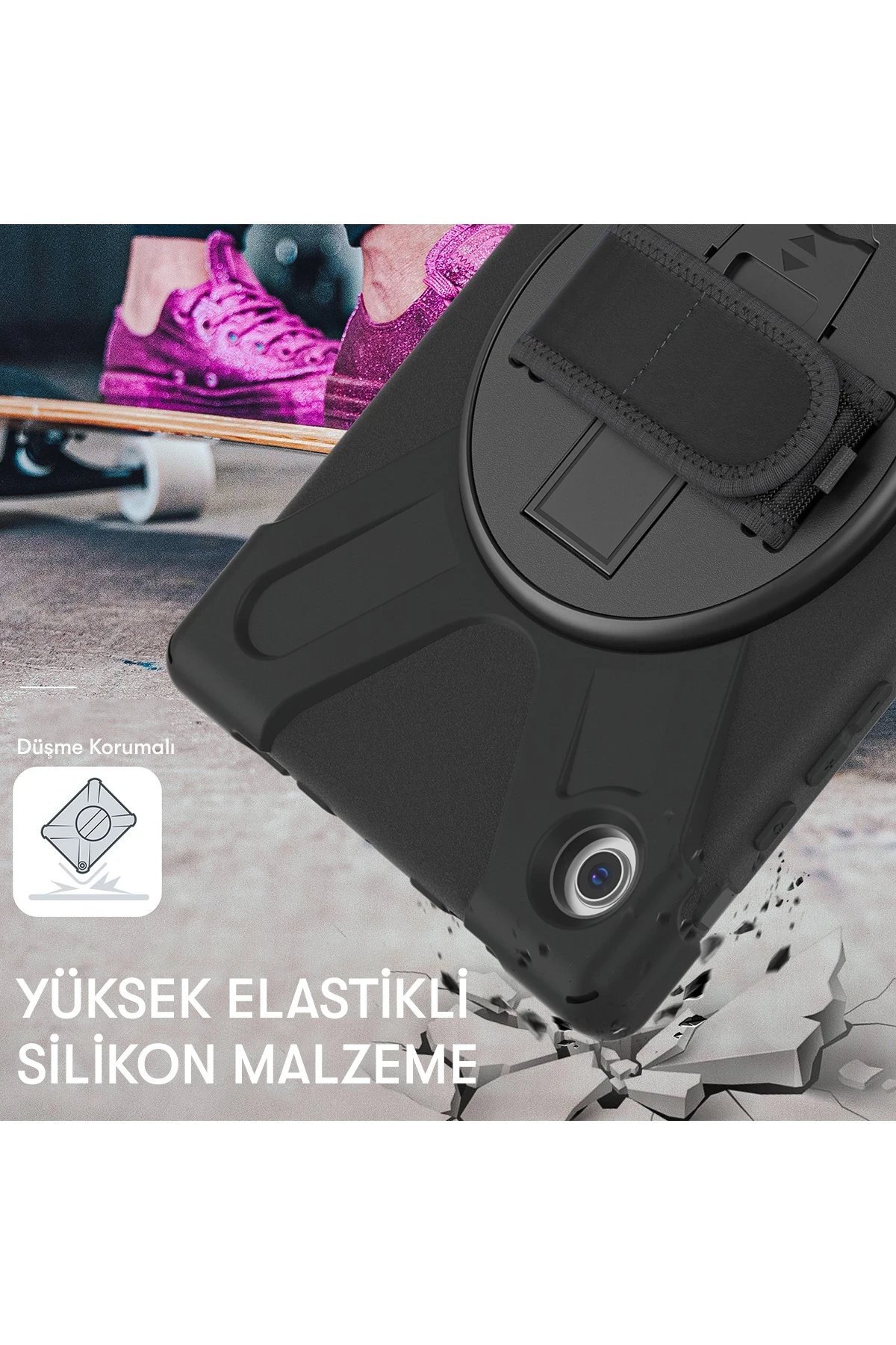 Samsung Galaxy X200 Tab A8 10.5 Kılıf Amazing Tablet Kapak - Siyah-(5796) - Görsel 2