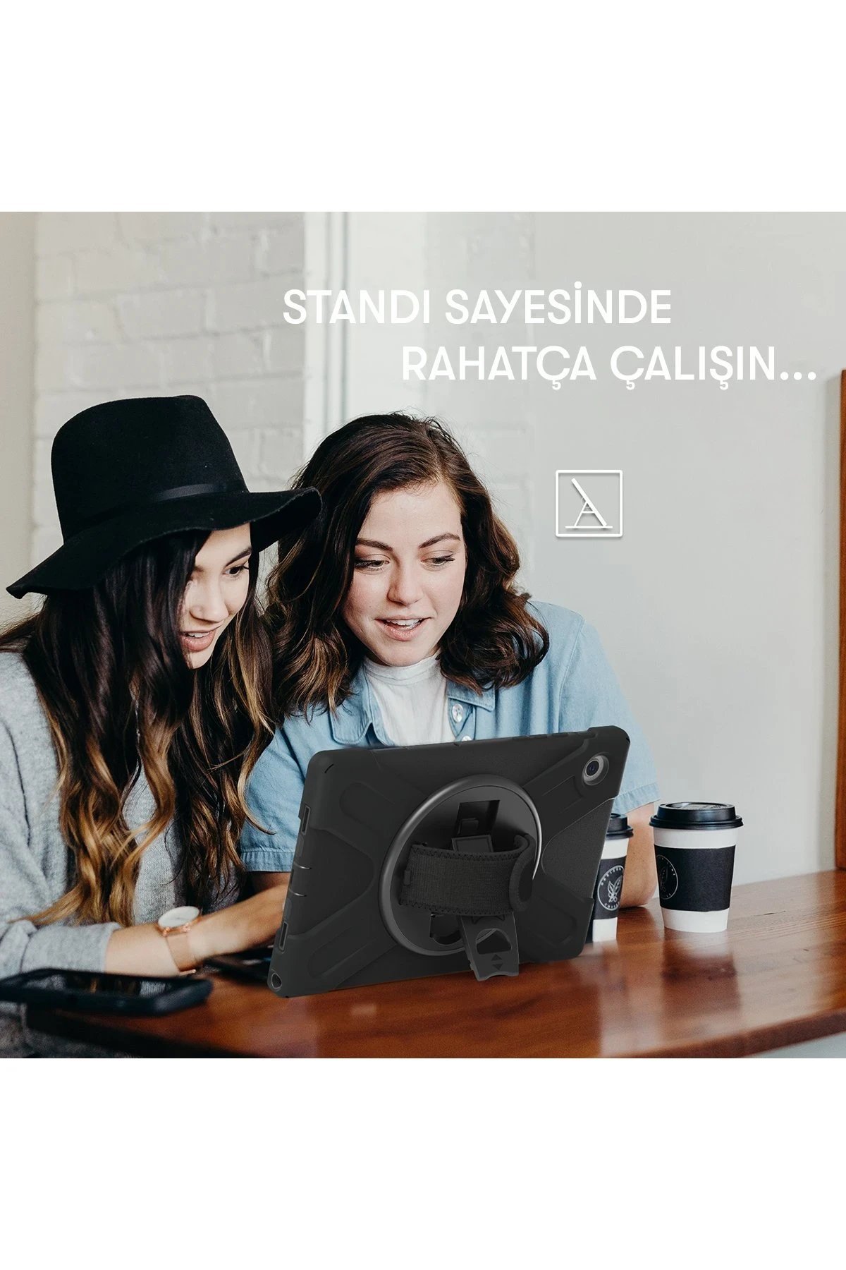 Samsung Galaxy X200 Tab A8 10.5 Kılıf Amazing Tablet Kapak - Siyah-(5796) - Görsel 3